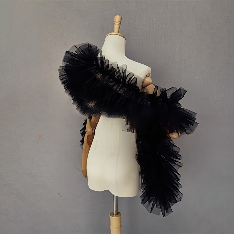 Women Accessories Photos - Xale de gaze preto e fofo