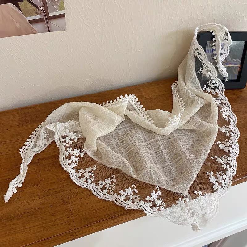 Women Accessories Photos - Moda laço triângulo lenço romântico floral