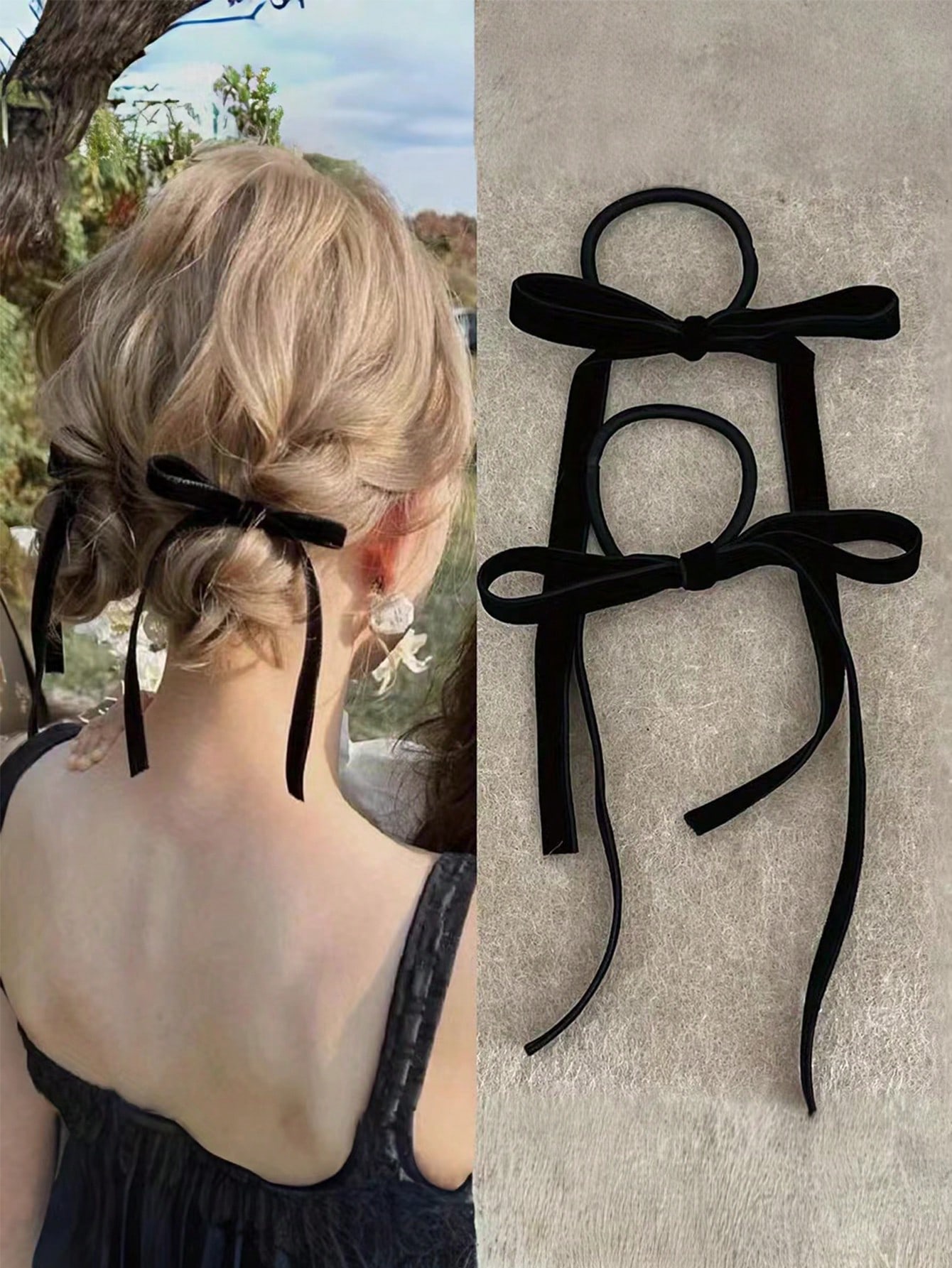 Hair Tie Velvet - 2/8 peças laços de cabelo com