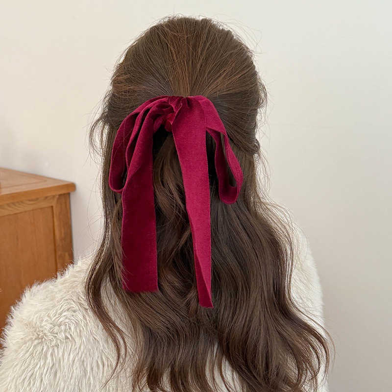 Hair Tie Velvet - Bonito vermelho preto veludo fita arco