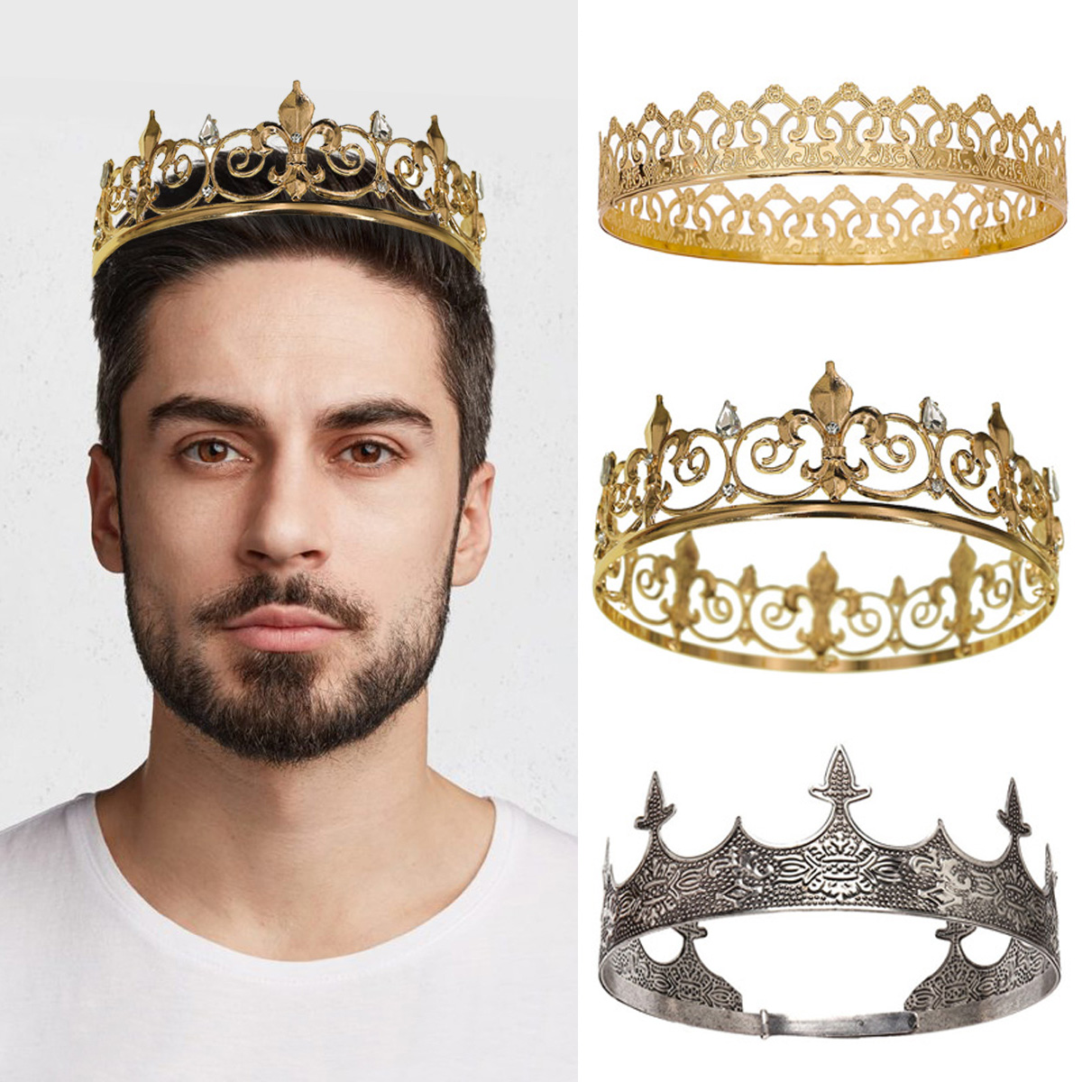 Queen Accessories - Coroa real king queen para homens/mulheres,