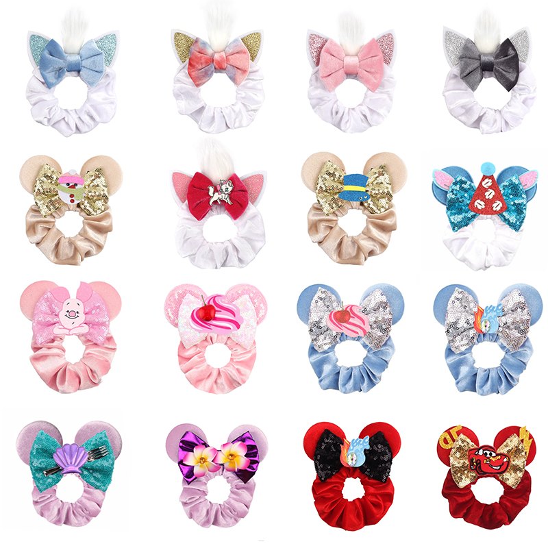 Hair Tie Velvet - Novo mouse orelhas veludo scrunchies hairband