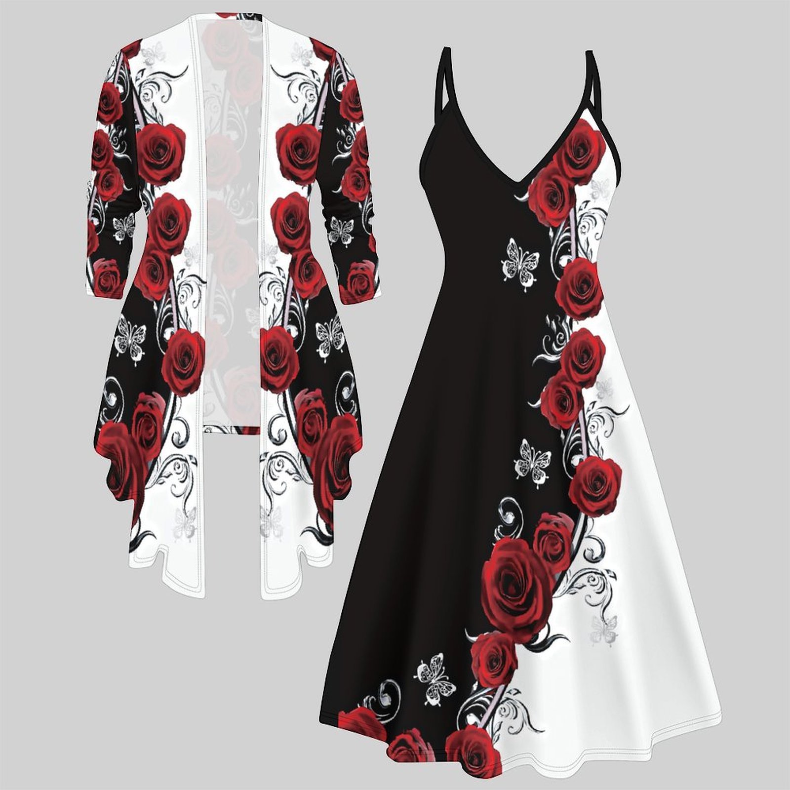 Women'S Vacation Accessories - Conjunto de Duas Peças Feminino: Vestido
