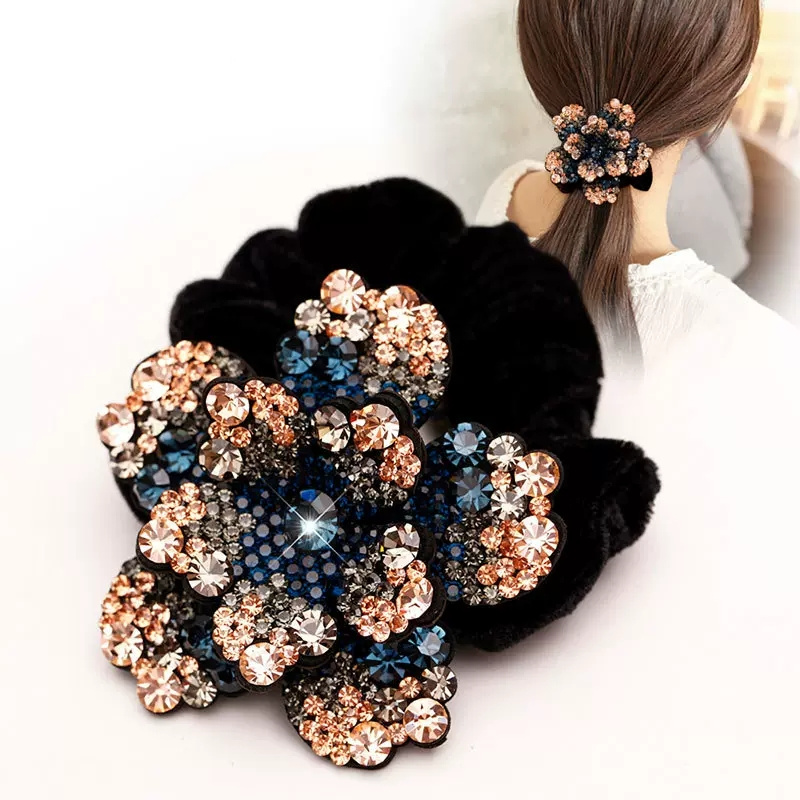 Mulheres strass scrunchies vel - Hair Tie Velvet avaliação e preço