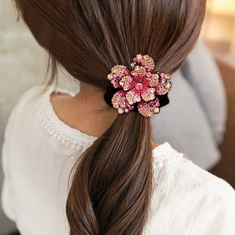 Mulheres strass scrunchies vel - Hair Tie Velvet avaliação e preço