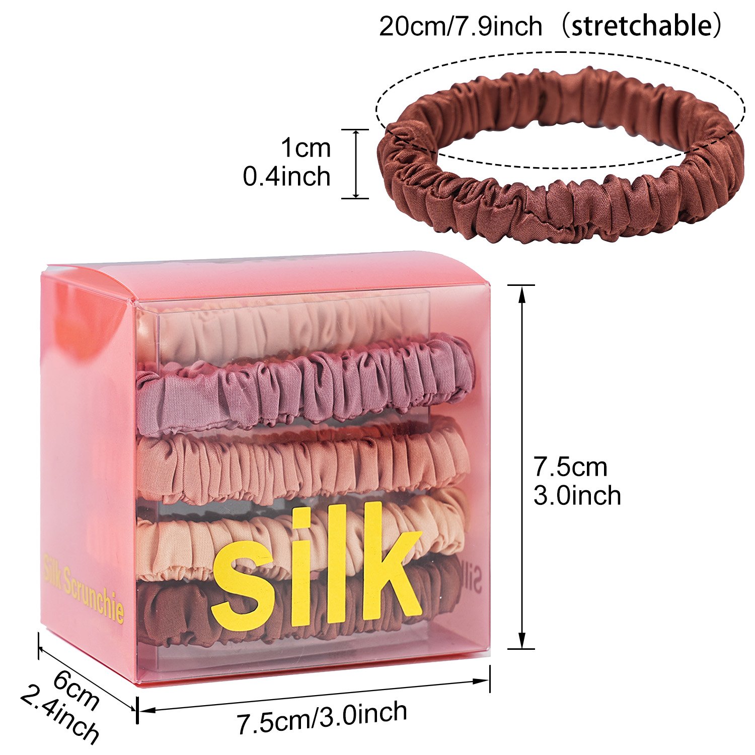 8 pçs/set 100% pura amoreira s - Hair Tie Velvet avaliação e preço
