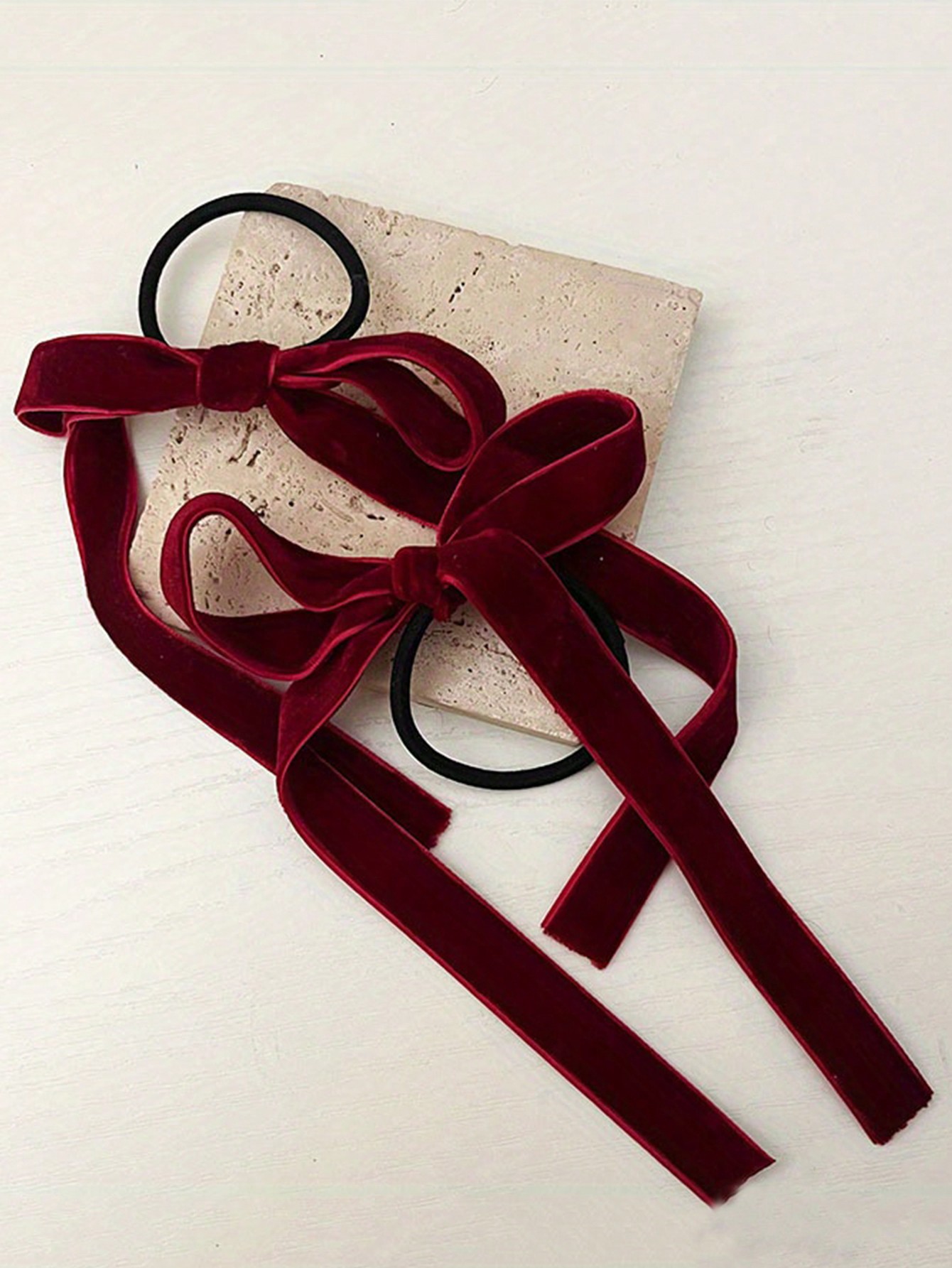 2/8 peças laços de cabelo com  - Hair Tie Velvet avaliação e preço