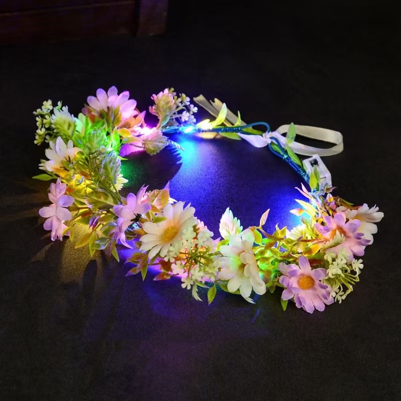 Coroa de flores com luzes LED, - Women Accessories Photos avaliação e preço