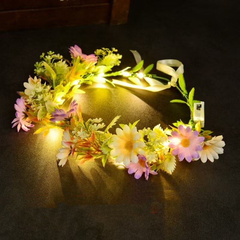 Coroa de flores com luzes LED, - Women Accessories Photos avaliação e preço